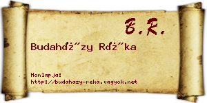 Budaházy Réka névjegykártya